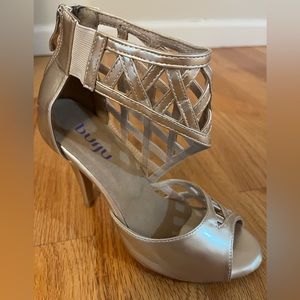 Burju  dance shoe with street bottoms-4 inch stiletto heel, size 7, color nude